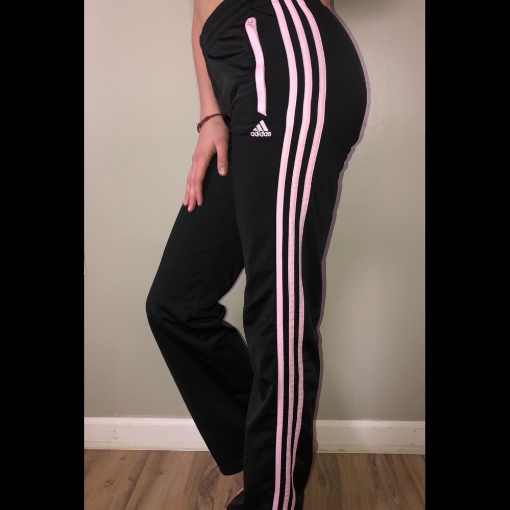 PINKS STRIPED ADIDAS SWEATPANTS